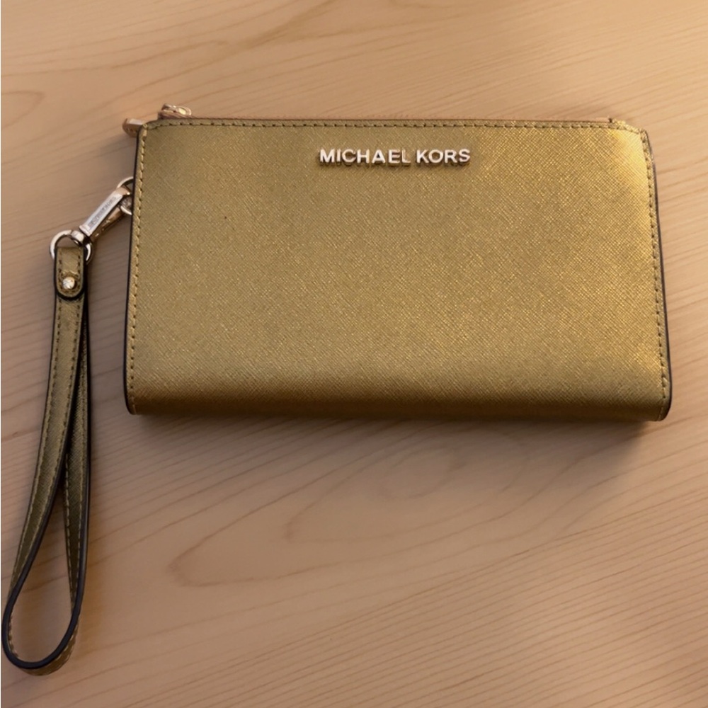 Michael Kors Metallic Gold Wristlet